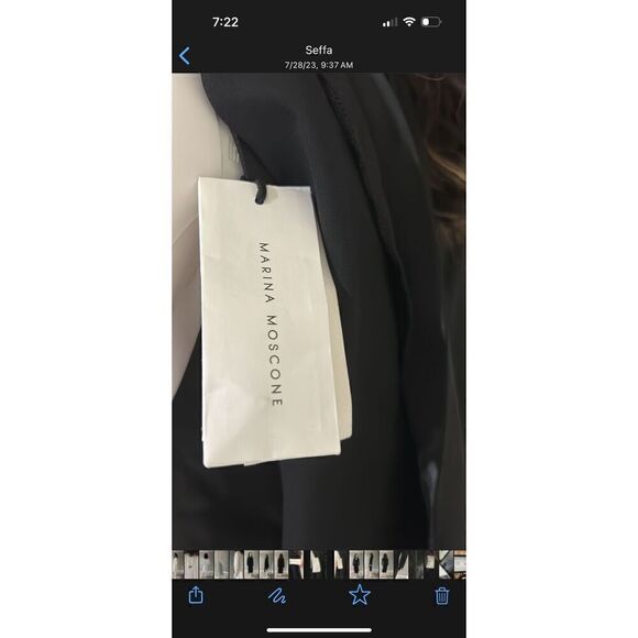 Marina Moscone Drape Twist Front Cape Effect Satin Dress Size 10 - Picture 9 of 10